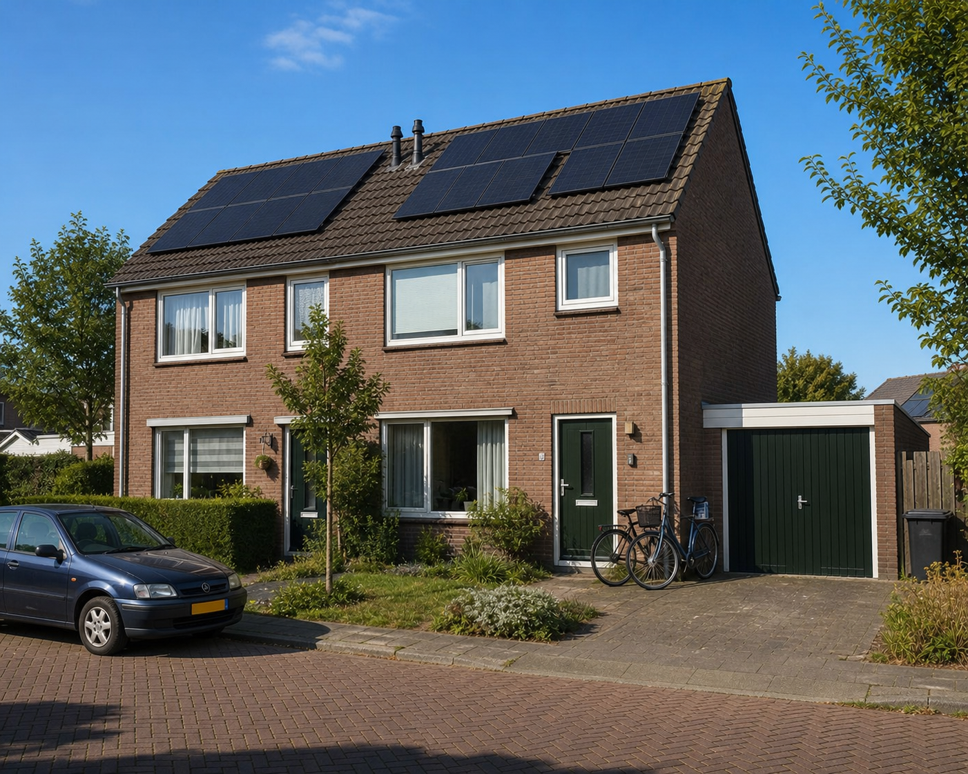 Nederlandse woning met zonnepanelen op het dak